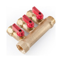 Коллектор с шаровыми кранами PROFACTOR в/н 3/4" х 3 вых 16 цанга PF MVP 266.3