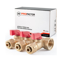 Коллектор с шаровыми кранами PROFACTOR в/н 3/4" х 3 вых 16 цанга PF MVP 266.3