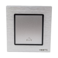 Выключатель звонка Эксклюзивный Серебрянный Металлик Metronex Electric FVK050308SER