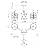 Потолочный светильник ЭЛЕТЕХ Стелла 131 бел.муар НПБ 01-3x60-202 Е27 ИУ 1005404671
