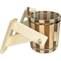 Обливное устройство Бацькина Баня липа, с переливом и пластиковой вставкой, 14 л 30359