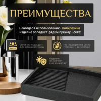 Мыльница PERFECTO LINEA Element черная 35-618403 ЦГ-2143290050