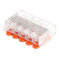 Универсальная компактная 5-проводная клемма STEKKER LD221-615 50шт в упак, 39865