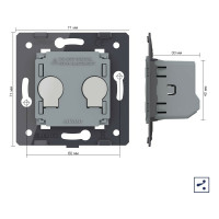 Двухклавишный проходной сенсорный выключатель LIVOLO (механизм) VL-FC2S-2G