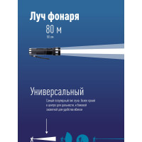 Ручной фонарь КОСМОС 1Вт LED/3xAAА/корпус алюминий/ремешок ручной, KOS108B