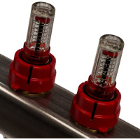 Коллектор из нержавеющей стали с расходомерами, с клапаном вып. воздуха и сливом 4 вых. STOUT SMS-0927-000004