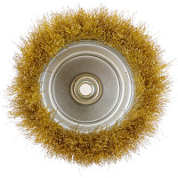 Щетка чашечная (150 мм; М14; латунированная волнистая 0.35 мм) для УШМ Elitech 1820.074200