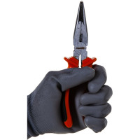 Длинногубцы SPARTA Comfort,180 мм, прямые шлифованные, двухкомпонентные рукоятки 17167