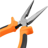 Длинногубцы SPARTA Comfort,180 мм, прямые шлифованные, двухкомпонентные рукоятки 17167