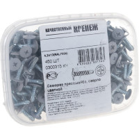 Прессшайба Качественный КРЕПЕЖ 4.2х13 мм, серая RAL 7004, сверло, 450 шт 0300315 КЧ
