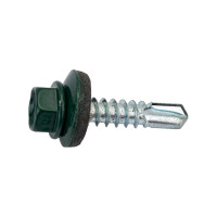 03 Кровельный саморез Качественный КРЕПЕЖ зеленый мох RAL 6005, 5.5х25 мм, 50 шт 0200113 КЧ