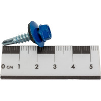 Кровельный саморез Качественный КРЕПЕЖ синий RAL 5005, 5.5х25 мм, 200 шт 1000713 КЧ