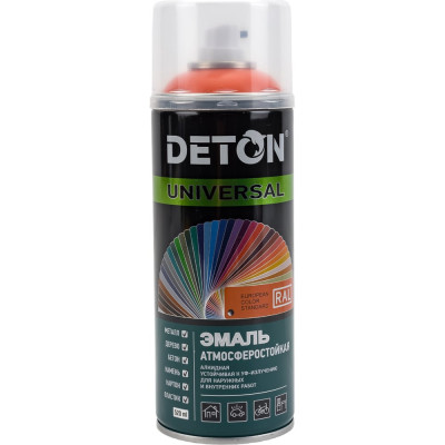 Аэрозольная эмаль Deton универсальная Оранжевая RAL 2009 UNIVERSAL 520 мл 126909 DTN-A46795