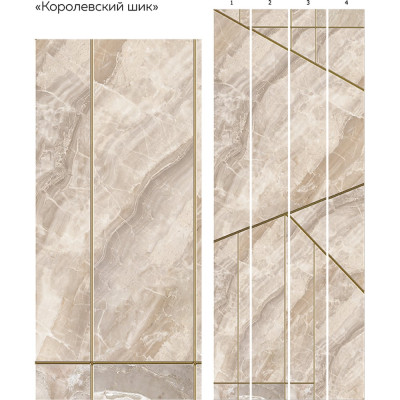 Панель ПВХ КронаПласт Unique королевский шик, 4 шт. УТ-00081000