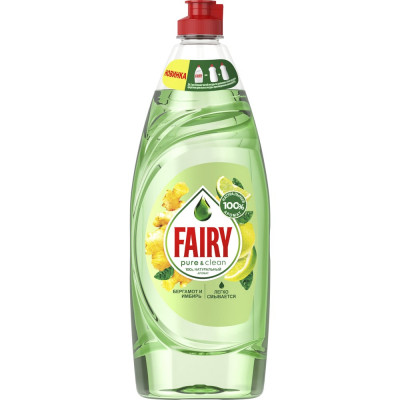 Средство для мытья посуды FAIRY Pure & Clean Бергамот и Имбирь 650 мл 0001009632
