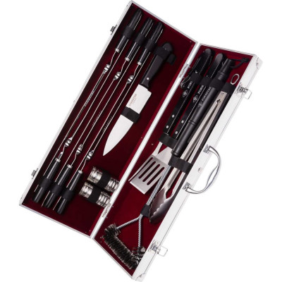 Набор для гриля Forester 14 предметов в алюминиевом кейсе BBQ-14