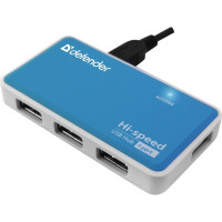 Универсальный USB разветвитель Defender Quadro Power USB2.0, 4 порта, блок питания 2A 83503