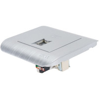 Компьютерная розетка LUXAR Deco с/у RJ-45 серебро с рифленой рамкой 4606400620396