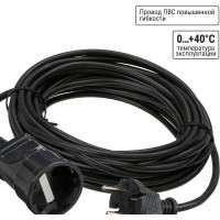 Силовой народный удлинитель-шнур TDM ELECTRIC ПВС 1300 Вт б/з, 10м, штепсельное гнездо SQ1307-0201