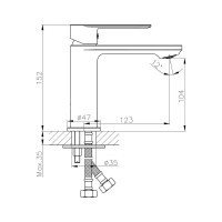 Смеситель для раковины умывальника Haiba латунь, с литым изливом, хром HB10590 026-5513
