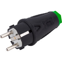 Кабельная вилка PCE 16A 220V 2P+E IP54 корпус черный, маркер зеленый 0511-shu