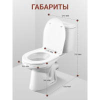 Унитаз-компакт Santek "Анимо" прямой эконом: 1-реж., полипроп 00040022 1WH110035