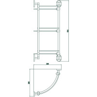 Полка Savol угловая, тройная, стеклянная, хром S-007073-3 23346