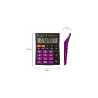Настольный калькулятор BRAUBERG ULTRA COLOR-12-BKPR 192x143 мм,12 разрядов, черно-фиолетовый 250501