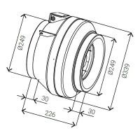 Круглый канальный вентилятор IMPERA диам.250 IMP.FBP.E25.2E.250