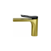 Смеситель на раковину Bronze de Luxe ЭЛЕМЕНТ матовое золото/черный EL02GB