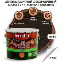 Деревозащитный декоративный состав ТЕРРАТЕКС венге, 2.25 кг, 3 л ЭК000137004