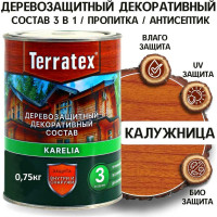 Деревозащитный декоративный состав ТЕРРАТЕКС калужница, 0.75 кг, 1 л ЭК000136992