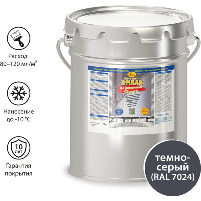 Грунт-эмаль по ржавчине 3 в 1 Новбытхим темно-серая RAL 7024, евроведро 20 л 2903