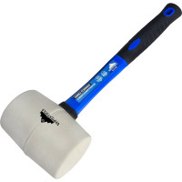 Киянка vertextools 450 г, белая резина, фибергласовая рукоятка 10-45-450