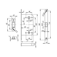 Врезная защелка FUARO MAGNM96WC-50 (M96WC-50) SSG сатин/золото 46519