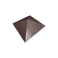 Колпак ППК на заборный столб 2x2 кирпича Neoкомпозит Гибкая черепица, 535x535x43 мм, коричневый КЗ-535 ГЧ К