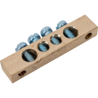 Шина ЭРА NO-122-01 PEN земля-ноль 6x9мм 4/2 латунная с креплениями по краям Б0047215