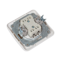 Выключатель Smartbuy 1-клавишный 10А белый, керамика Марс SBE-02w-10-SW1-0-c