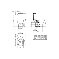 Чаша для унитаза-компакта Ideal Standard Tesi AquaBlade T008701