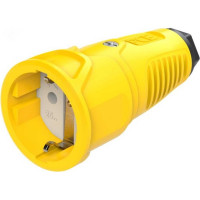 Кабельная розетка PCE 16A 220V 2P+E IP20 корпус желтый, маркер черный 2510-es