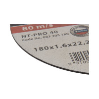 Диск отрезной по стали Inox NT-PRO 40 (180x1.6x22.2 мм) NORGAU 083305180