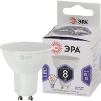 Светодиодная лампа ЭРА LED MR16-8W-860-GU10, софитная, 8Вт, холодный, GU10, 10/100/4200 Б0049072