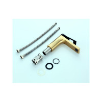 Смеситель на раковину Bronze de Luxe ЭЛЕМЕНТ матовое золото/черный EL02GB