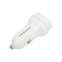 Автомобильное зарядное устройство More Choice Smart 2USB, 3.0 A, PD 20W+QC3.0 быстрая зарядка AC32QC White
