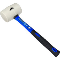Киянка vertextools 450 г, белая резина, фибергласовая рукоятка 10-45-450