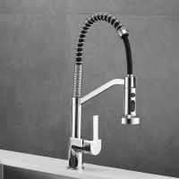 Пружинный смеситель для кухни SHEVANIK с выдвижной лейкой, хром S963