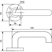 Комплект ручек Стандарт 0203 SS (35-70) INOX нерж. сталь 14871