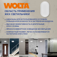 Светодиодный светильник Wolta LED 8Вт 4000К IP65 760Лм овал LCL05-8W-P01-4K
