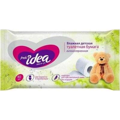 FRESH IDEA Туалетная Бумага Влажная Детская упак 40 листов 218412