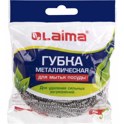 LAIMA Губка для посуды металлическая,большая, спиральная, 50 г, 603101